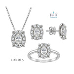 3.20 Carat Natural Diamond Magic Oval Design Bridal Set