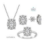 3.20 Carat Natural Diamond Magic Oval Design Bridal Set
