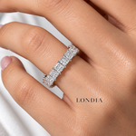3.25 Ct. F Color Natural Diamond Princess Full Eternity Ring