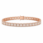 3.30 Ct. Natural Diamond Baguette Design Tennis Bracelet