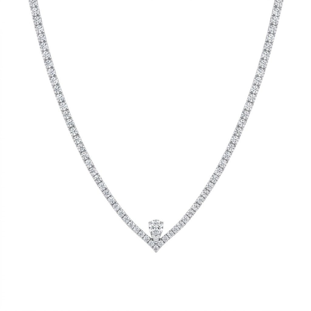 Aura Line Diamond Tennis Necklace