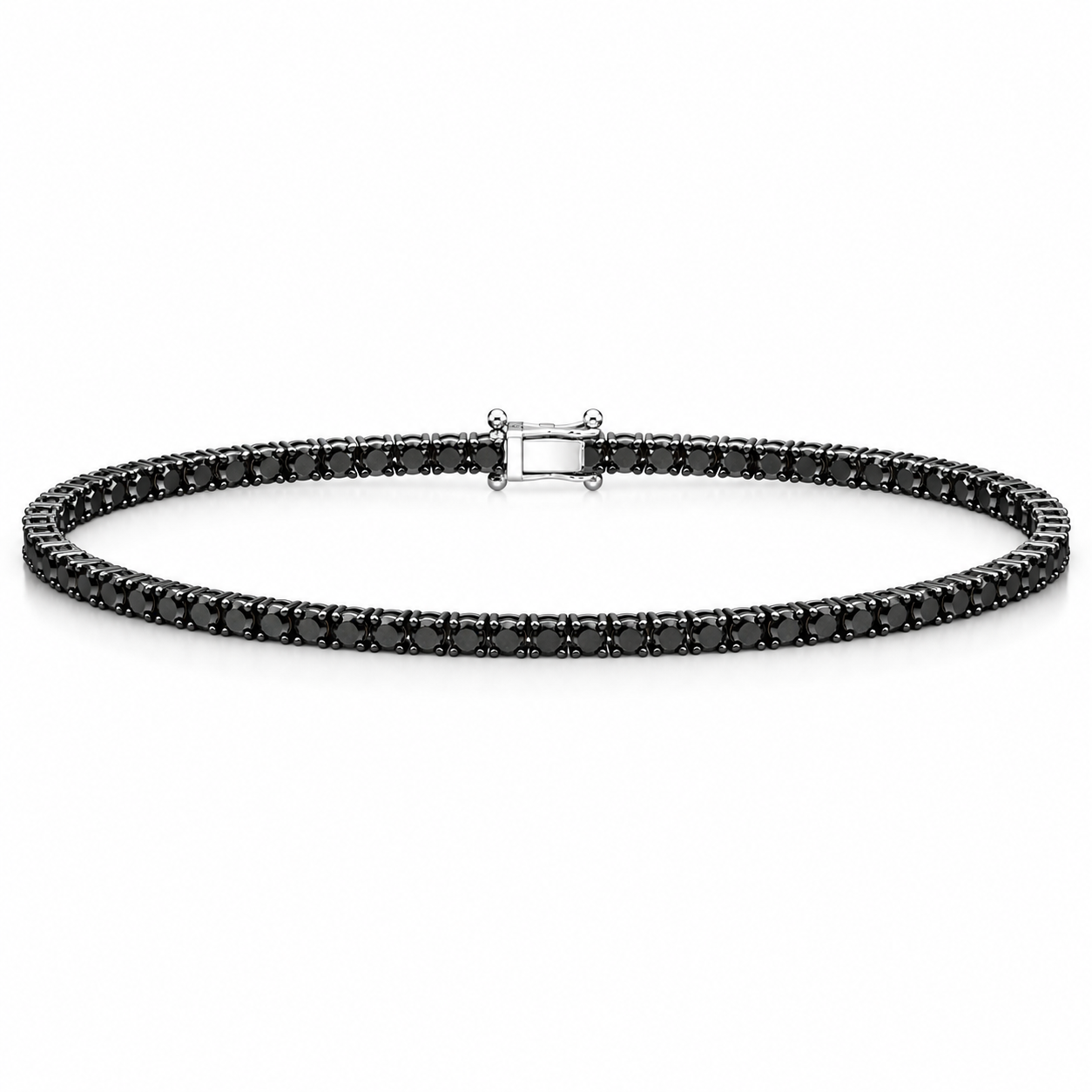 3.50 Carat Black Natural Diamond Classic Men’s Tennis Bracelet
