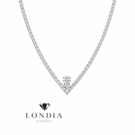 3.50 Carat Natural Diamond Aura Line Tennis Design Necklace