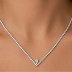 3.50 Carat Natural Diamond Aura Line Tennis Design Necklace