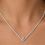 3.50 Carat Natural Diamond Aura Line Tennis Design Necklace