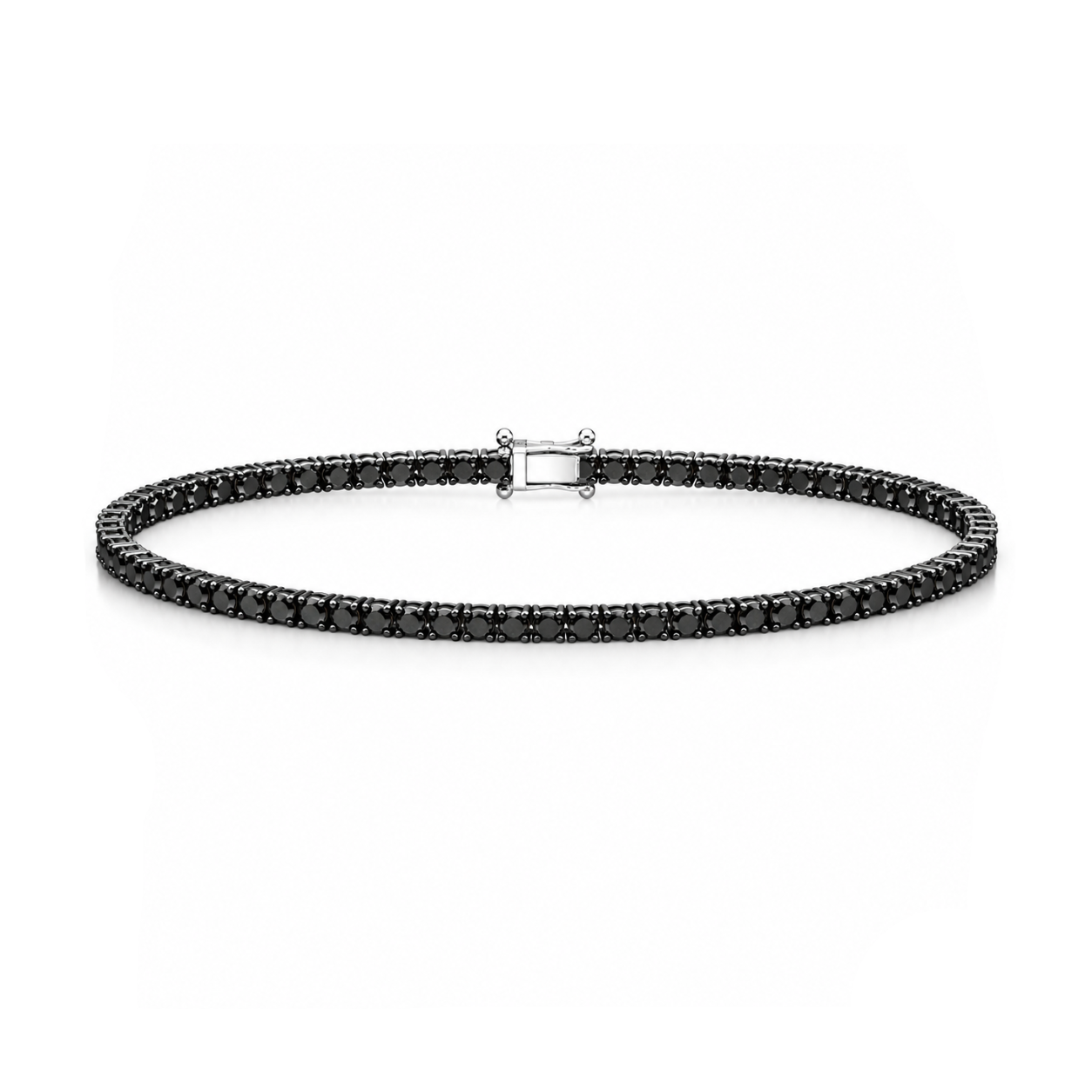 3.50 Ct. Black Natural Diamond Classic Tennis Bracelet