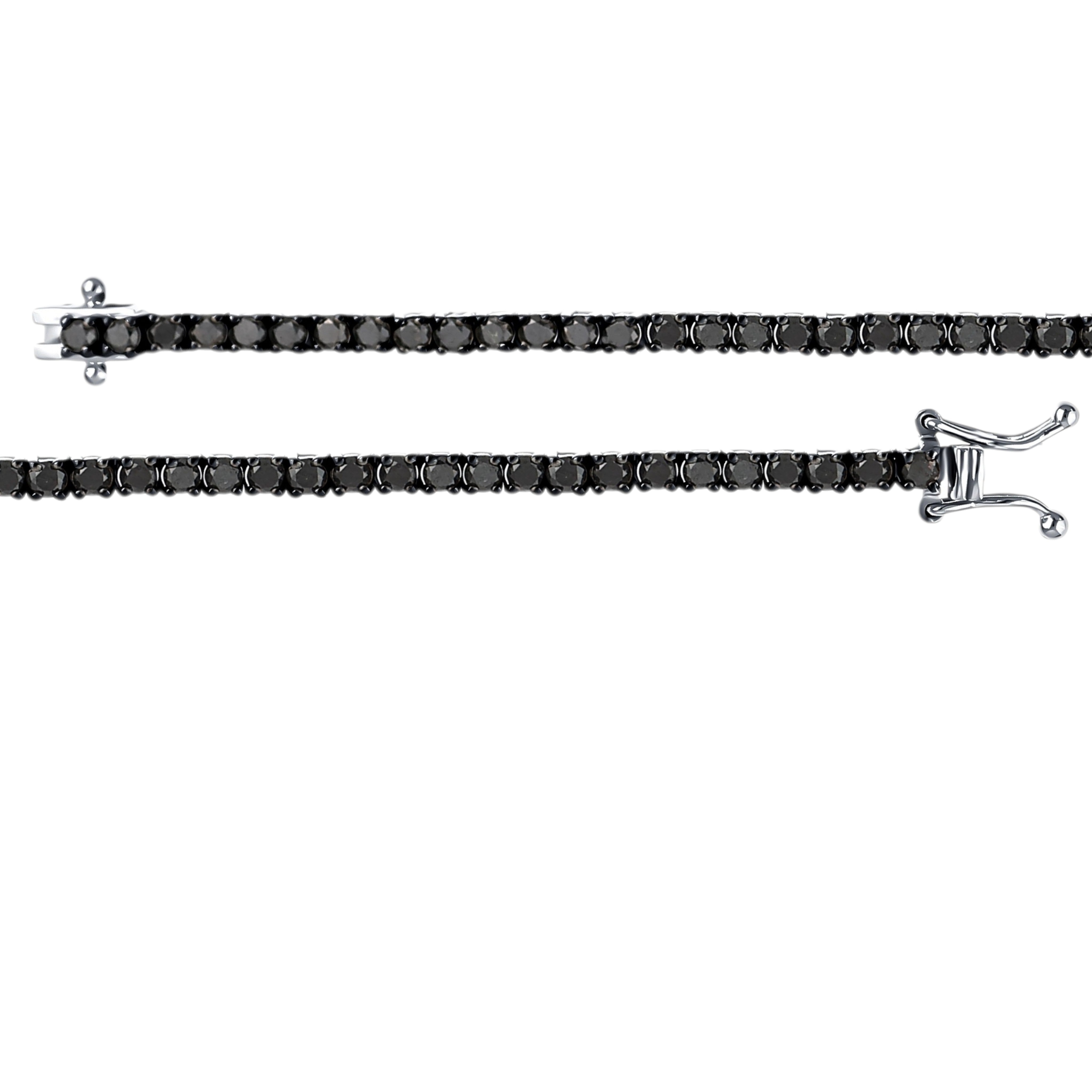 3.50 Ct. Black Natural Diamond Classic Tennis Bracelet
