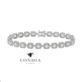 3.65 Carat Natural Diamond Baguette Design Tennis Bracelet
