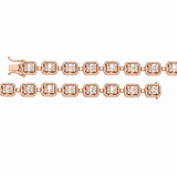 3.65 Carat Natural Diamond Baguette Design Tennis Bracelet