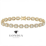 3.65 Carat Natural Diamond Baguette Design Tennis Bracelet