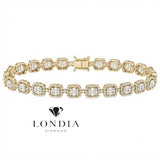 3.65 Carat Natural Diamond Baguette Design Tennis Bracelet
