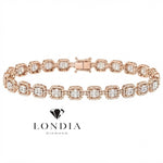3.65 Carat Natural Diamond Baguette Design Tennis Bracelet