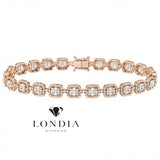 3.65 Carat Natural Diamond Baguette Design Tennis Bracelet