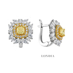 3.75 Ct. Natural Diamond Fancy Yellow Design Earrings