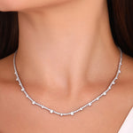 3.85 CTW Diamond Londia Lumera Design Bridal Necklace 18k Fine Gold
