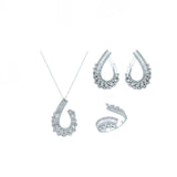 3.95 Carat Natural Diamond Designer Jewelry Set in 18K Gold