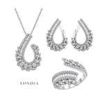 3.95 Carat Natural Diamond Designer Jewelry Set 