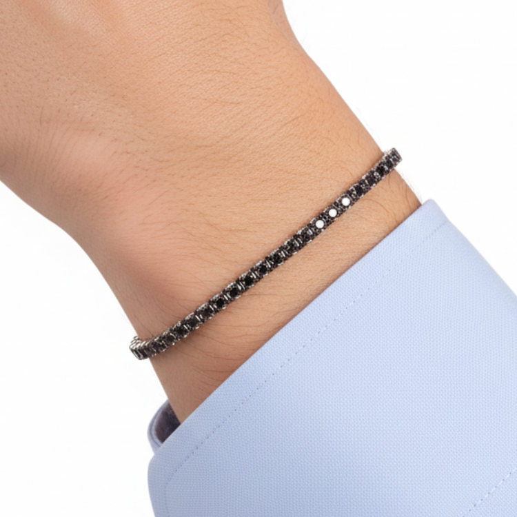 3 Carat Black Natural Diamond Clair Men’s Tennis Bracelet