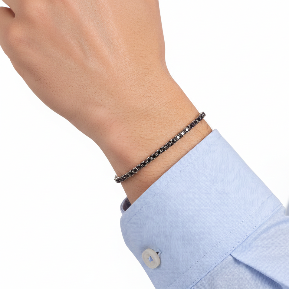 3 Carat Black Natural Diamond Clair Men’s Tennis Bracelet