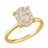 3 Carat Look 0.80 Ct. Magic Oval Natural Diamond Solitaire Ring