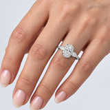 3 Ct. Look 1.60 Ct. Natural Diamond Side-Stone Magic Oval Ring