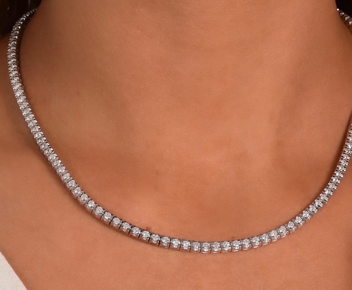 3 Carat Natural Diamond Clair Tennis Necklace