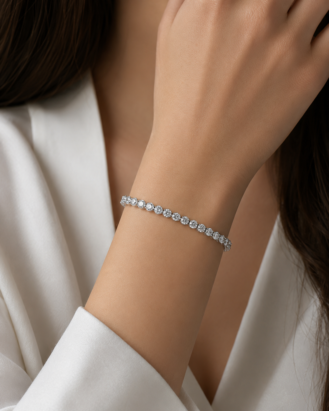 4.00 Carat Super Light Crown Bracelet in 14K Gold