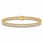 4.15 Ct. Natural Diamond Baguette Design Tennis Bracelet