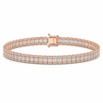 4.15 Ct. Natural Diamond Baguette Design Tennis Bracelet