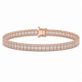 4.15 Ct. Natural Diamond Baguette Design Tennis Bracelet
