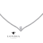 4.35 Carat Natural Diamond Aura Line Tennis Design Necklace
