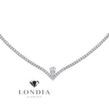4.35 Carat Natural Diamond Aura Line Tennis Design Necklace