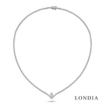 4.35 Carat Natural Diamond Aura Line Tennis Design Necklace