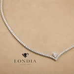 4.35 Carat Natural Diamond Aura Line Tennis Design Necklace