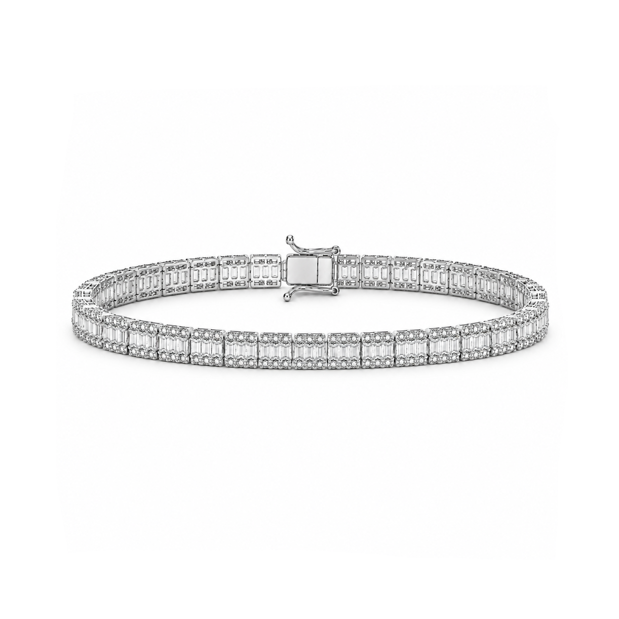 4.60 Ct. Natural Diamond Baguette Design Tennis Bracelet