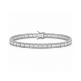 4.60 Ct. Natural Diamond Baguette Design Tennis Bracelet