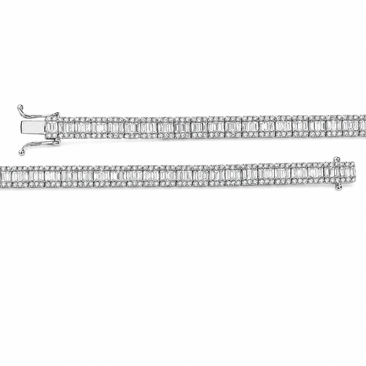 4.60 Ct. Natural Diamond Baguette Design Tennis Bracelet