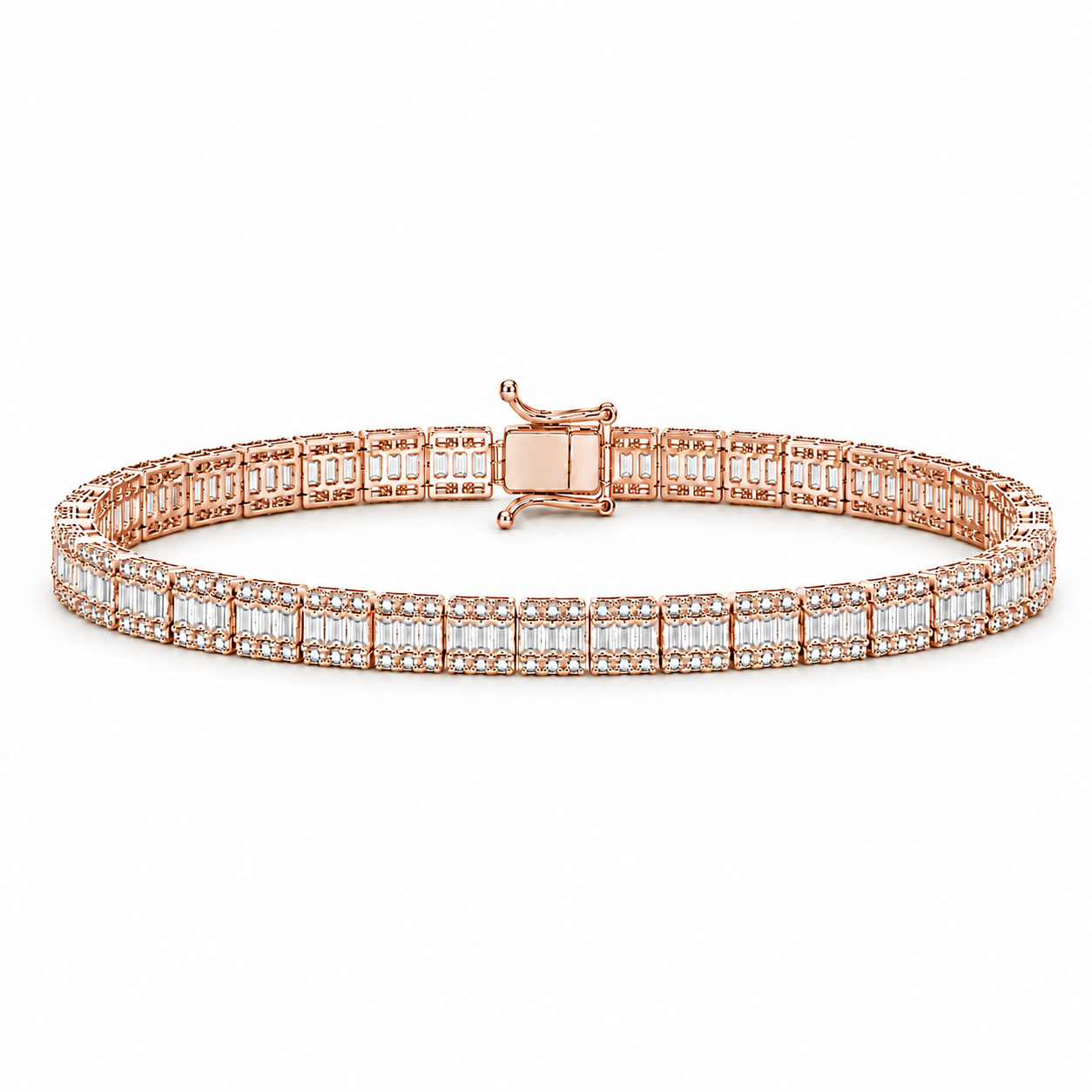 4.60 Ct. Natural Diamond Baguette Design Tennis Bracelet