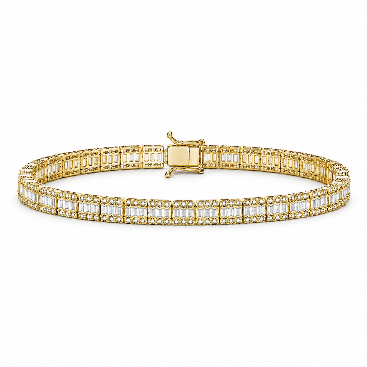 4.60 Ct. Natural Diamond Baguette Design Tennis Bracelet