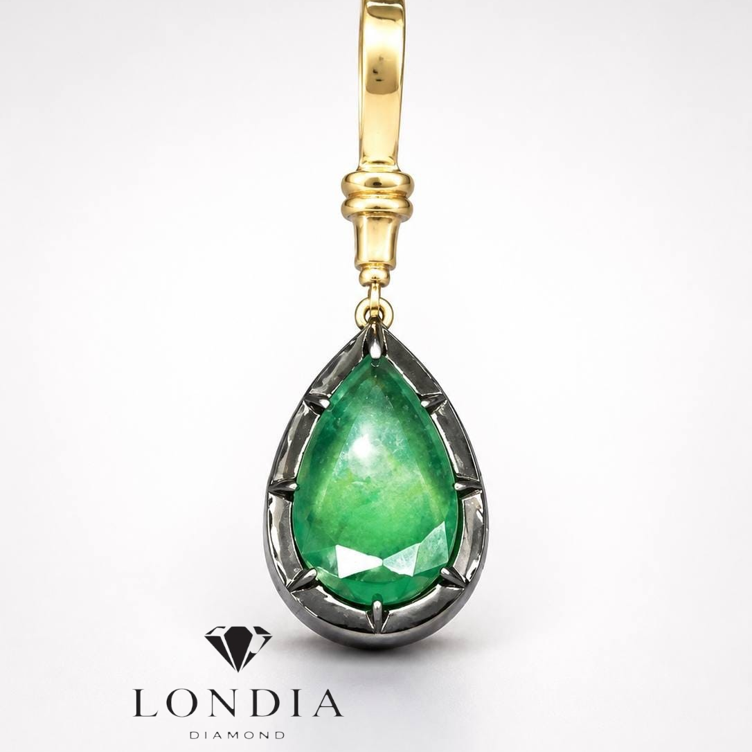 4.65 Carat Pear Cut Emerald Charm Necklace