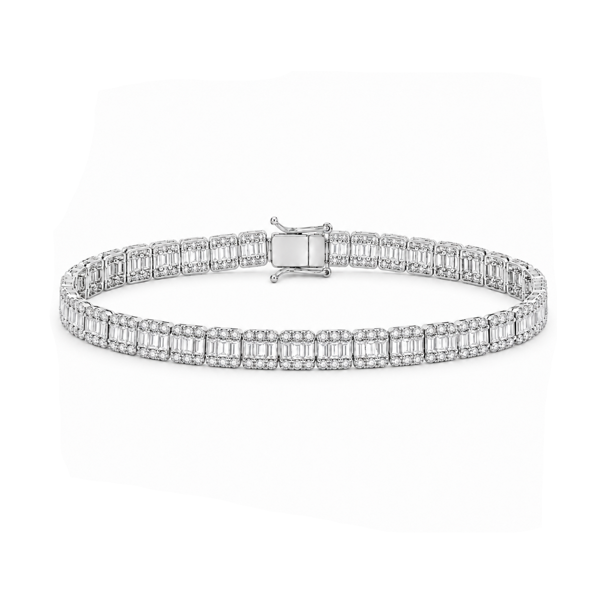 4.85 Ct. Natural Diamond Baguette Design Tennis Bracelet