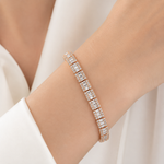 4.85 Ct. Natural Diamond Baguette Design Tennis Bracelet