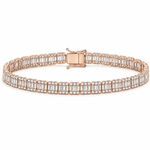 4.85 Ct. Natural Diamond Baguette Design Tennis Bracelet