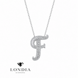Personalized Royal F Initial 0.50 Carat Natural Diamond Necklace