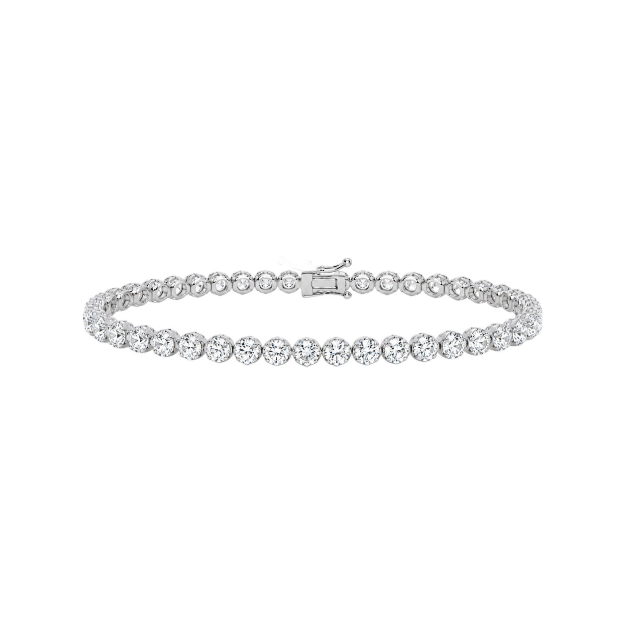 4 Carat Crown Design Natural Diamond Tennis Bracelet