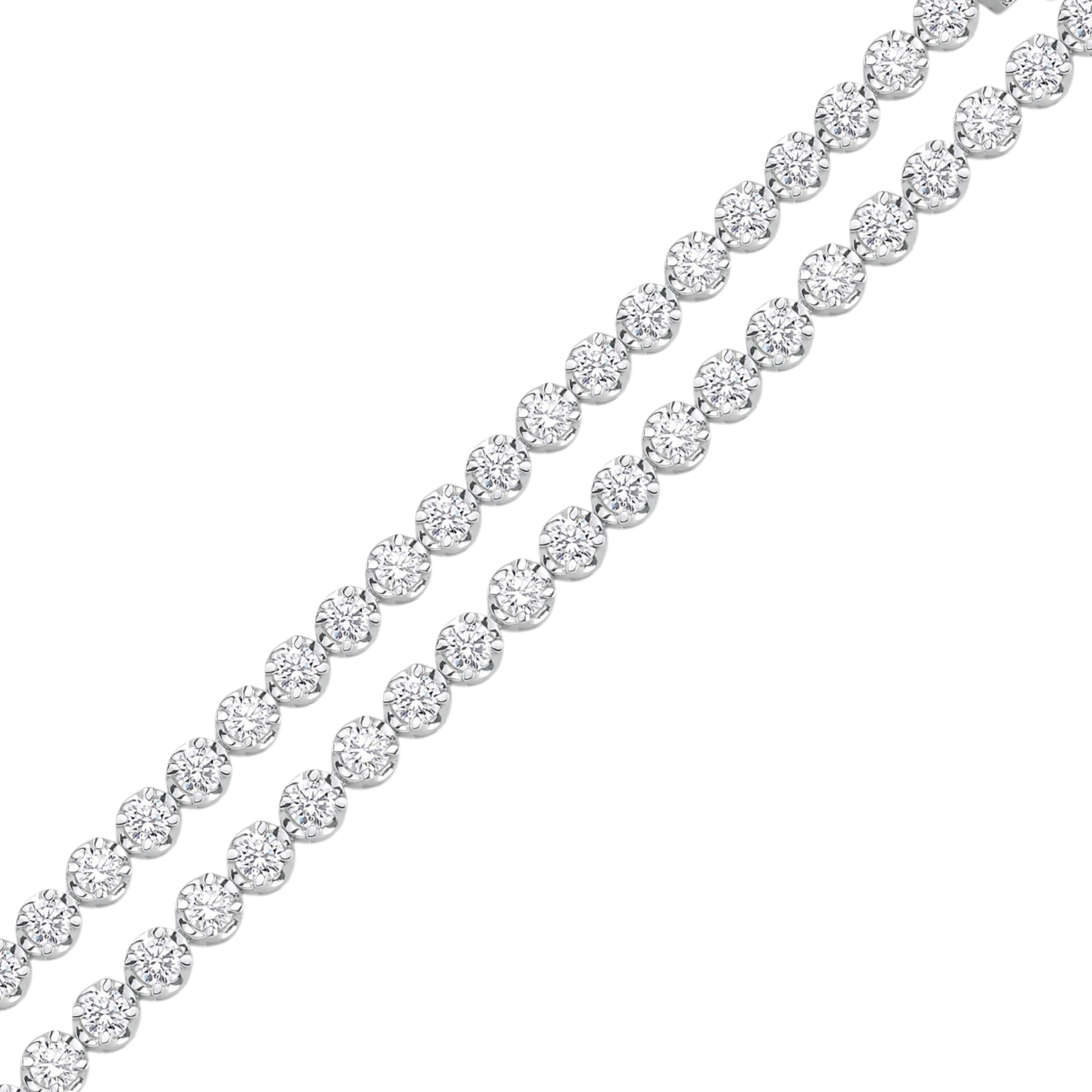 4 Carat Crown Design Natural Diamond Tennis Bracelet