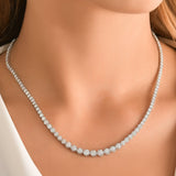 4 Carat Natural Diamond Crown Design Tennis Necklace
