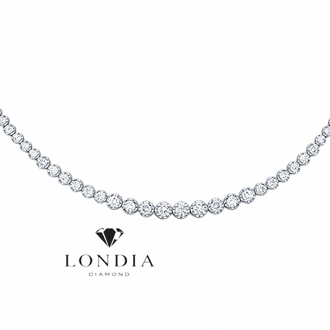 4 Carat Natural Diamond Crown Design Tennis Necklace