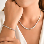 4 Carat Natural Diamond Crown Design Tennis Necklace