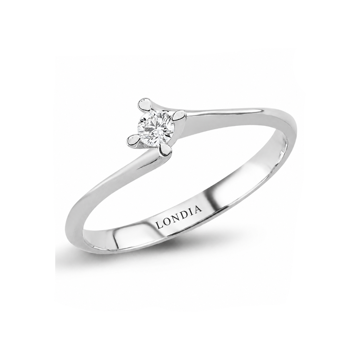 F Color 0.10 Carat Natural Diamond Solitaire Ring